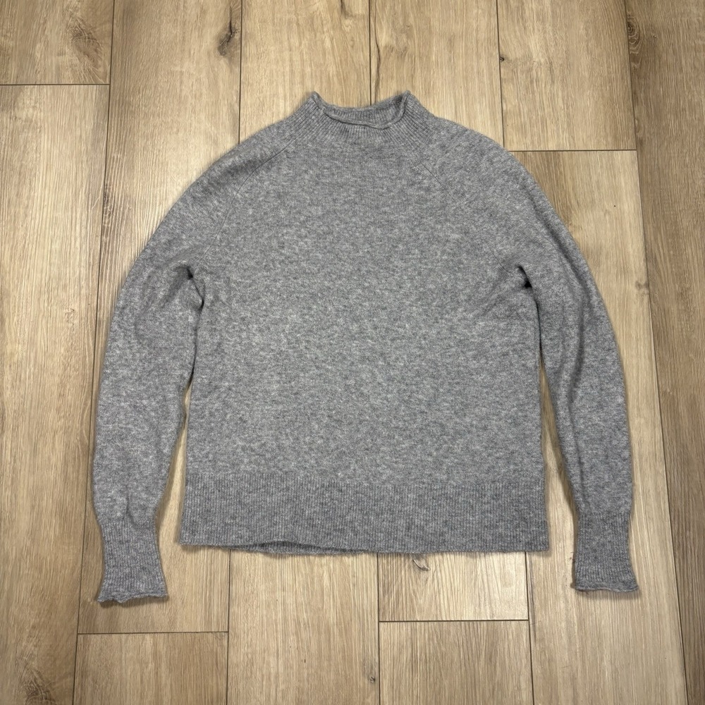 Women's‎ J Crew Relaxed Roll Neck Gray Cotton Sweater XS Preppy Knit Cozy